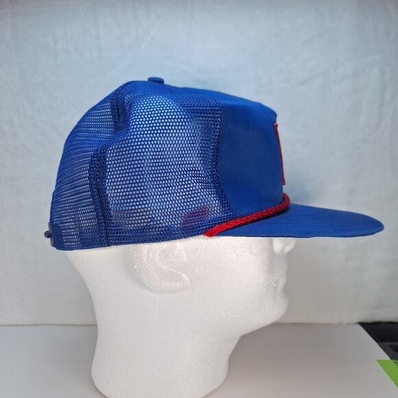 Vintage Big Patch SMI Trucker Hat Cap Snap-Back Meshback Blue - Picture 5 of 8